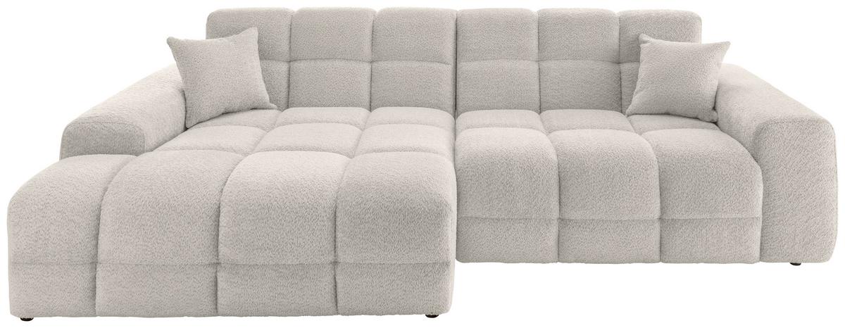 Ecksofa Bosco, Weiß S: 152x301 cm - Schwarz/Weiß, MODERN, Textil (152/301cm) - Livetastic