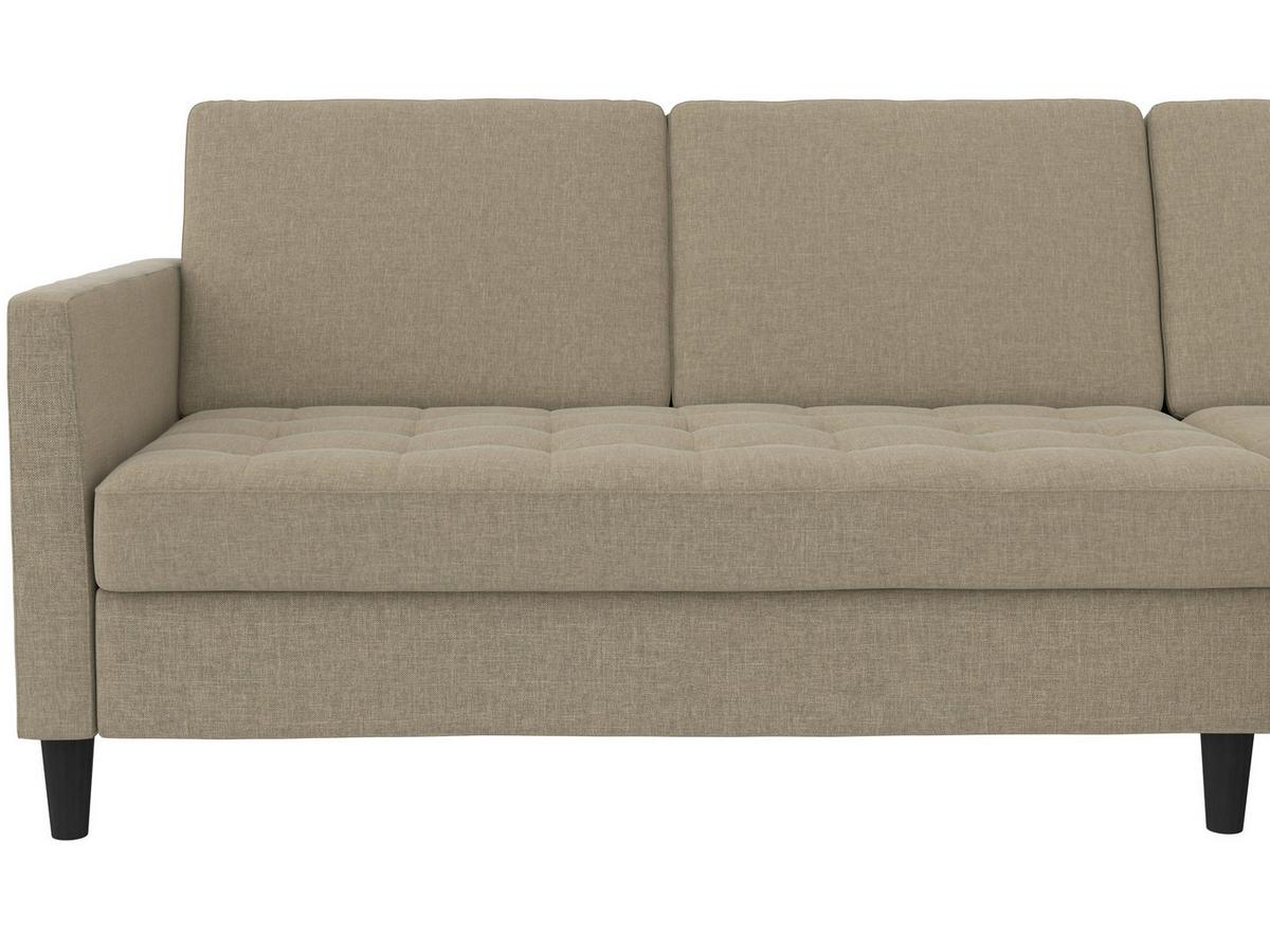 Ecksofa Palermo Cappuccino, mit Stauraum - Schwarz/Cappuccino, Basics, Textil (213/154cm) - Livetastic