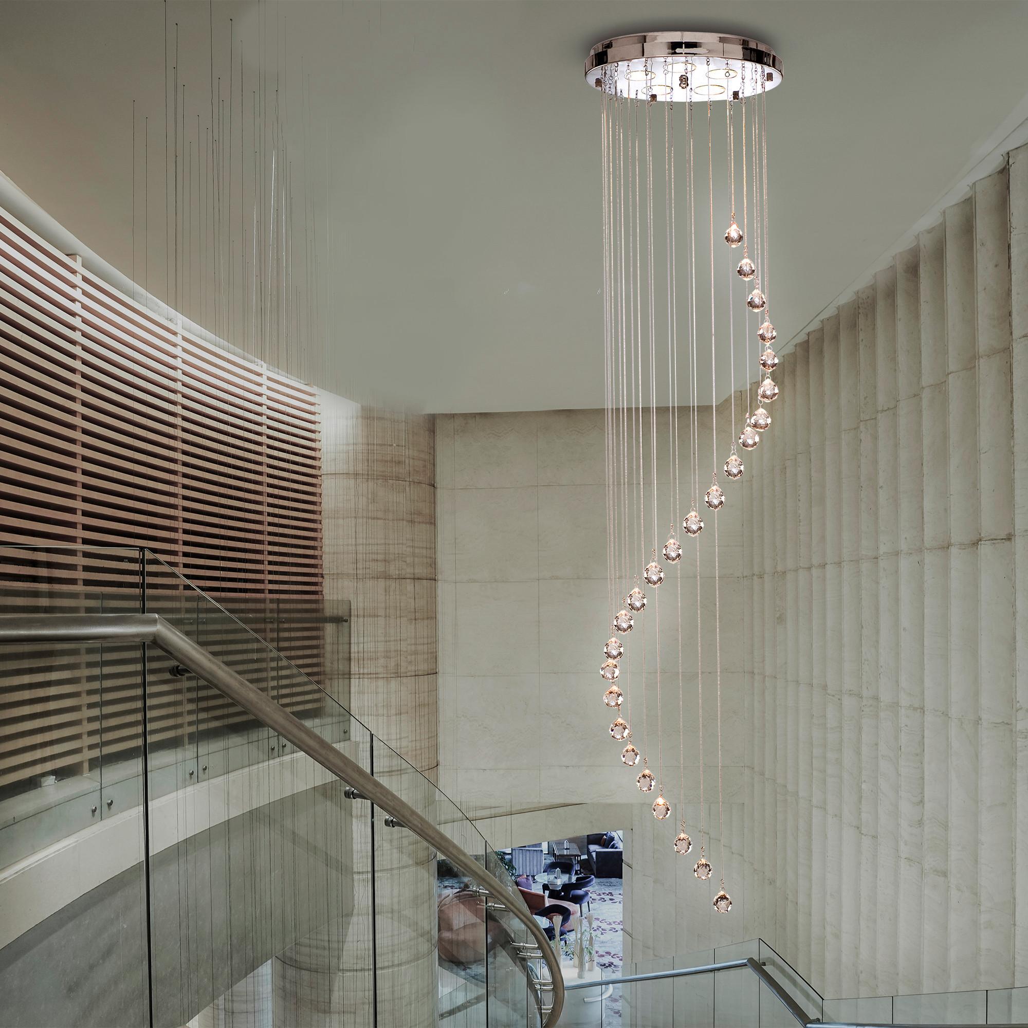 Deckenleuchte 5742cc Hallway - Chromfarben, Design, Glas/Metall (30/180cm)