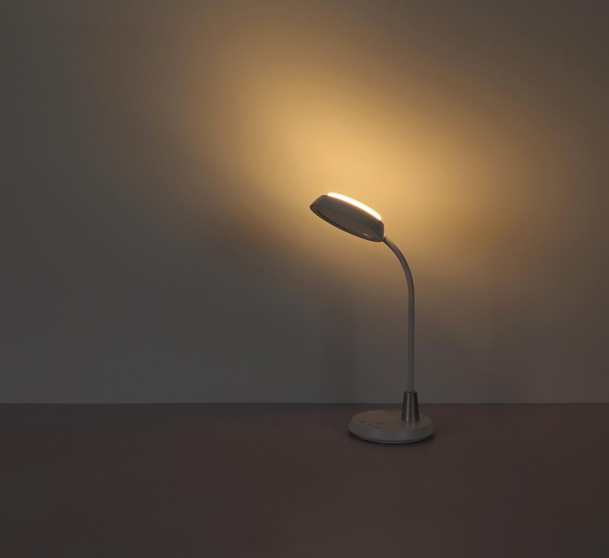 LED-Tischleuchte Memory-Funktion - Silberfarben/Weiß, Design, Kunststoff (30,6/17,2/44,8cm) - Globo