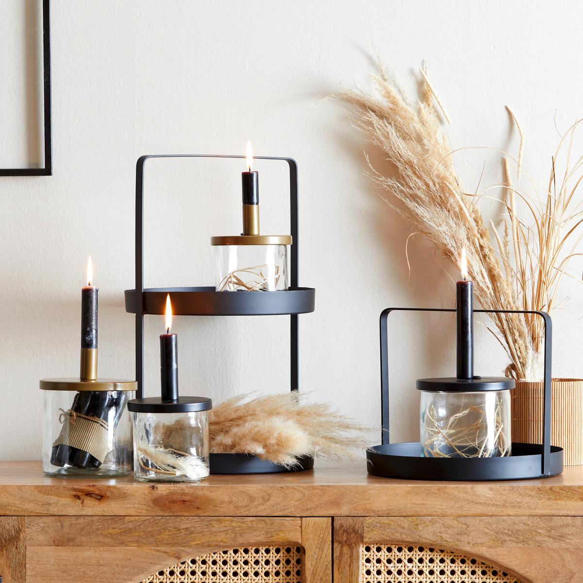 Sada dlhých sviečok Melia, 7 ks/bal. - čierna, Design, parafín (2,2/11cm) - Modern Living