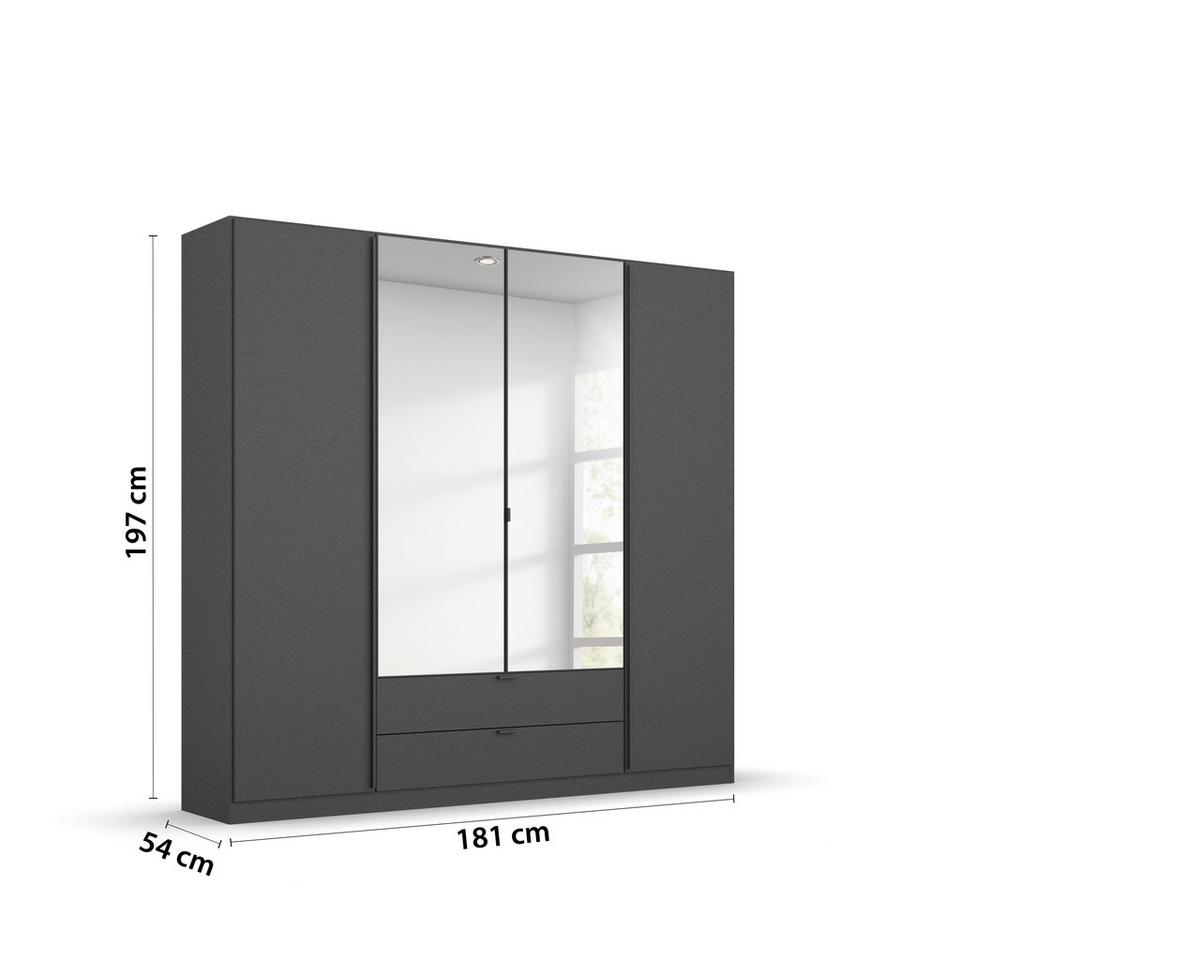 DREHTÜRENSCHRANK Style-Up Grau B: 181cm - Grau, MODERN, Holzwerkstoff (181/197/54cm) - Rauch Möbel