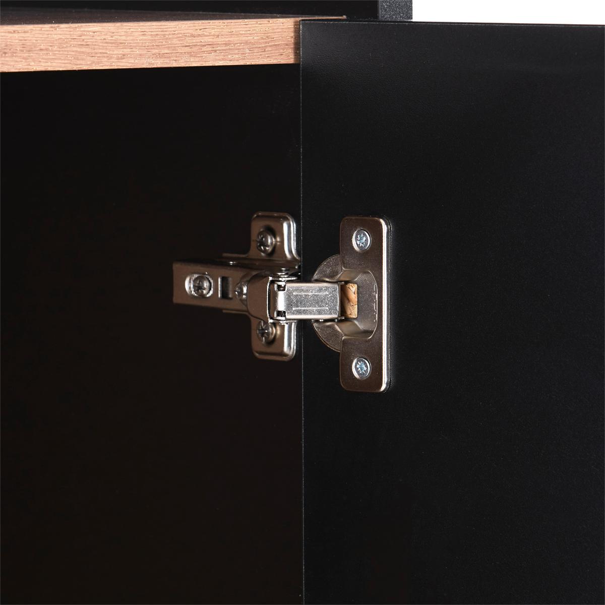 Highboard mit Türdämpfung 115 cm Sunny Hb 3D, Schwarz - Schwarz, MODERN, Holzwerkstoff (115/128,5/40cm) - Luca Bessoni