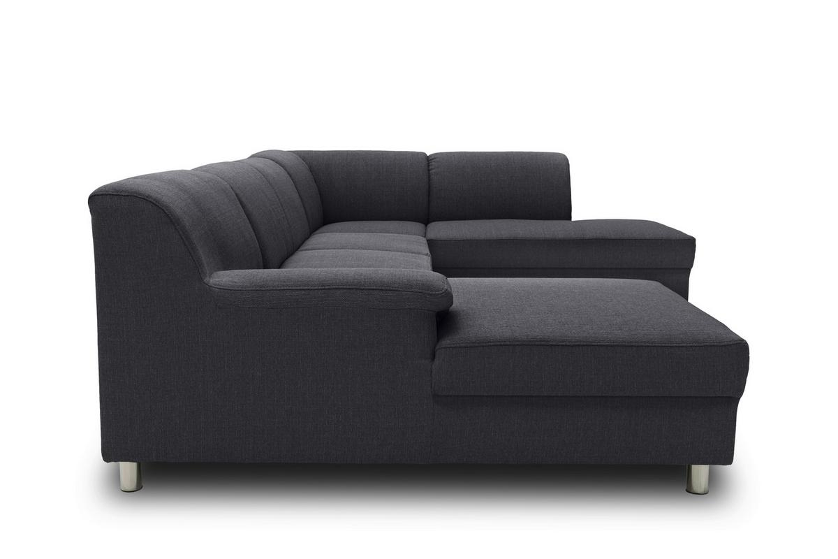 Wohnlandschaft Jamie Schlammfarben - Chromfarben/Schlammfarben, KONVENTIONELL, Textil (150/308/194cm) - MID.YOU