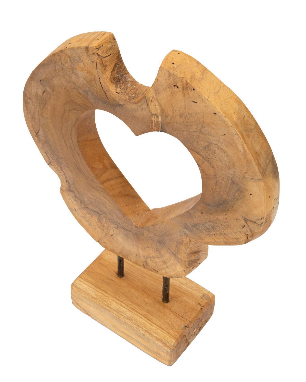 Skulptur Hasi Teak Braun, B: 28 cm - Braun, Basics, Holz (28/38/10cm)