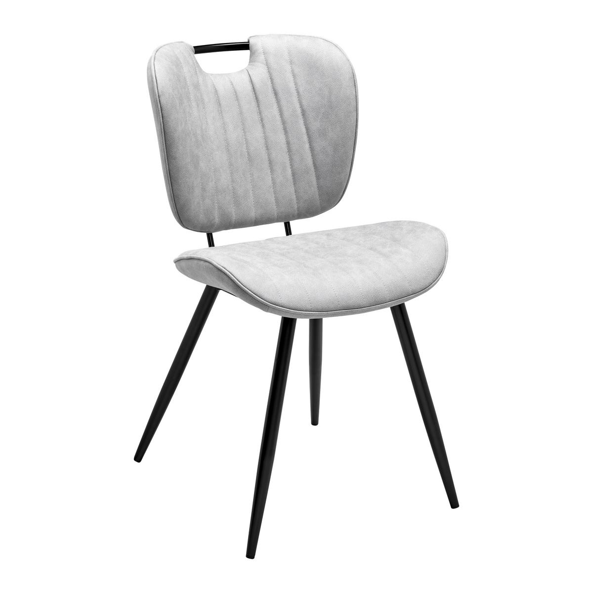 Jídelní židle HINA sv. šedá - černá/světle šedá, Moderní, kov/dřevo (46/84/57cm) - Bessagi Home