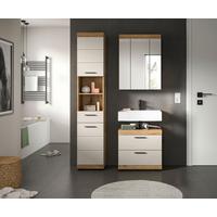 Badezimmer Scout Kaschmir/Naturfarben B: 134 cm - Kaschmir/Schwarz, MODERN, Glas/Holzwerkstoff (134cm) - MID.YOU