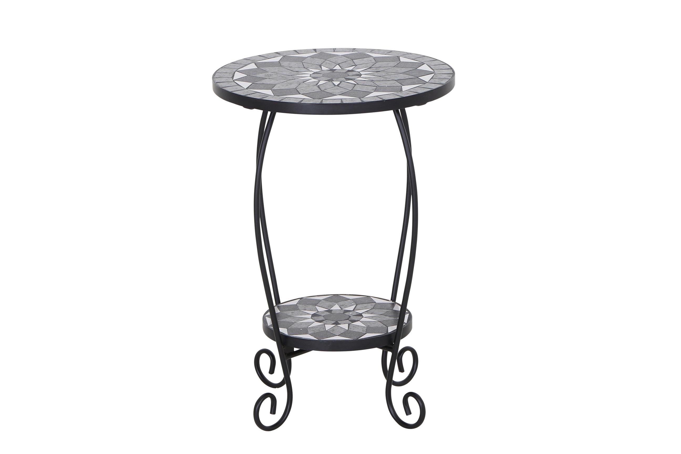 BLUMENSTÄNDER J53794 - Schwarz, KONVENTIONELL, Keramik/Metall (41/41/59cm) - Gardenson