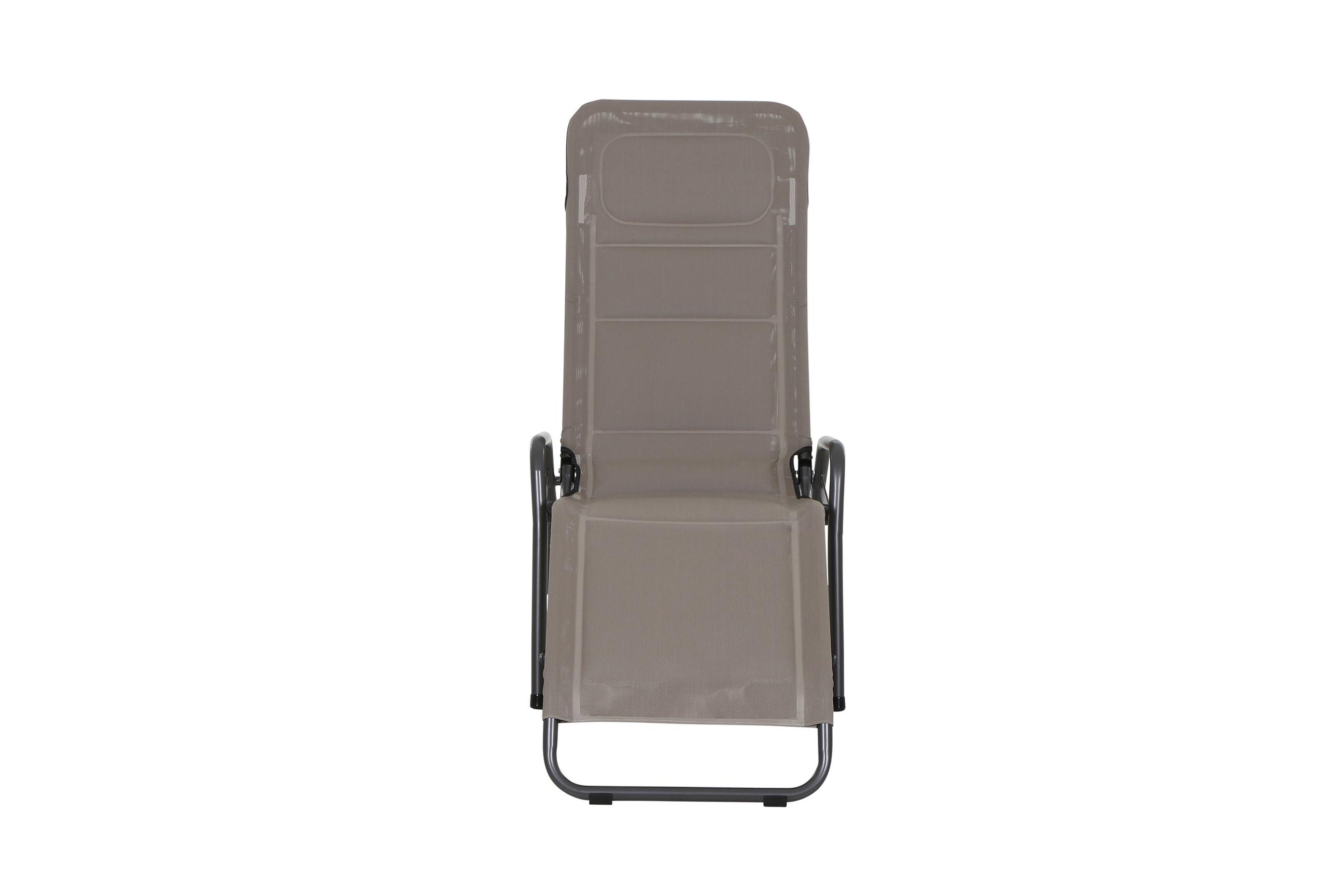 Sonnenliege J40975 Stahl, Klappbar - Taupe, KONVENTIONELL, Kunststoff/Metall (71/112/150cm) - Siena Garden