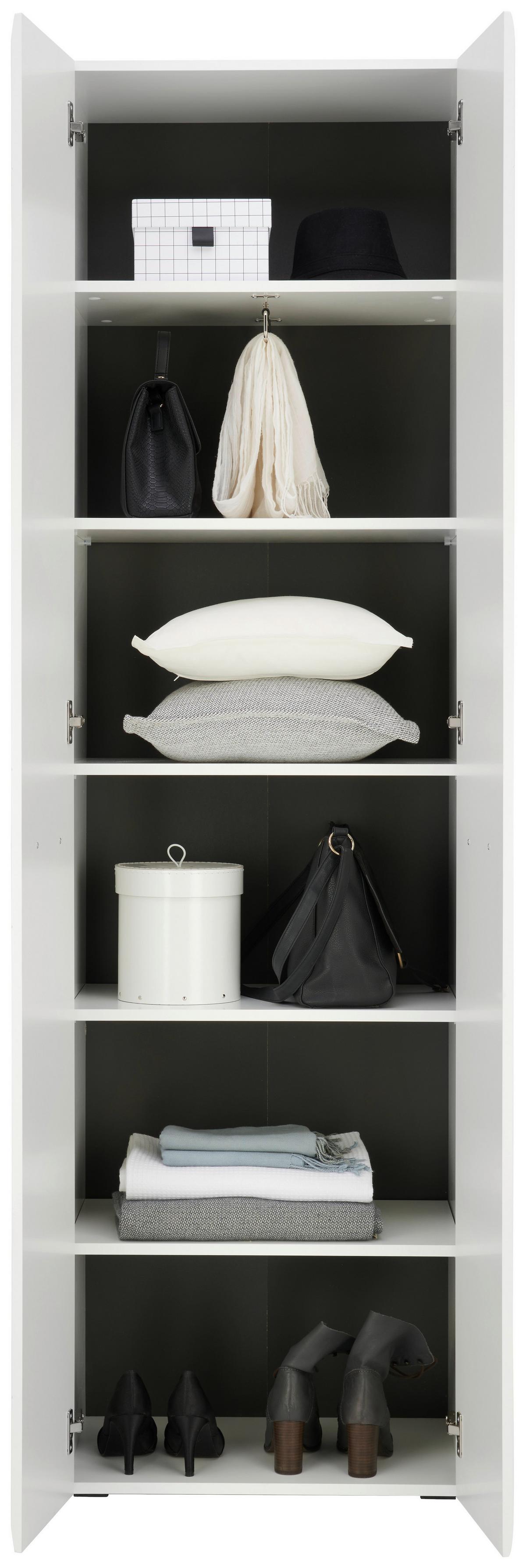 Garderobenschrank Avanti Weiß B: 60 cm - Weiß Hochglanz/Anthrazit, Basics, Holzwerkstoff (60/206,2/41,6cm) - Hom`in
