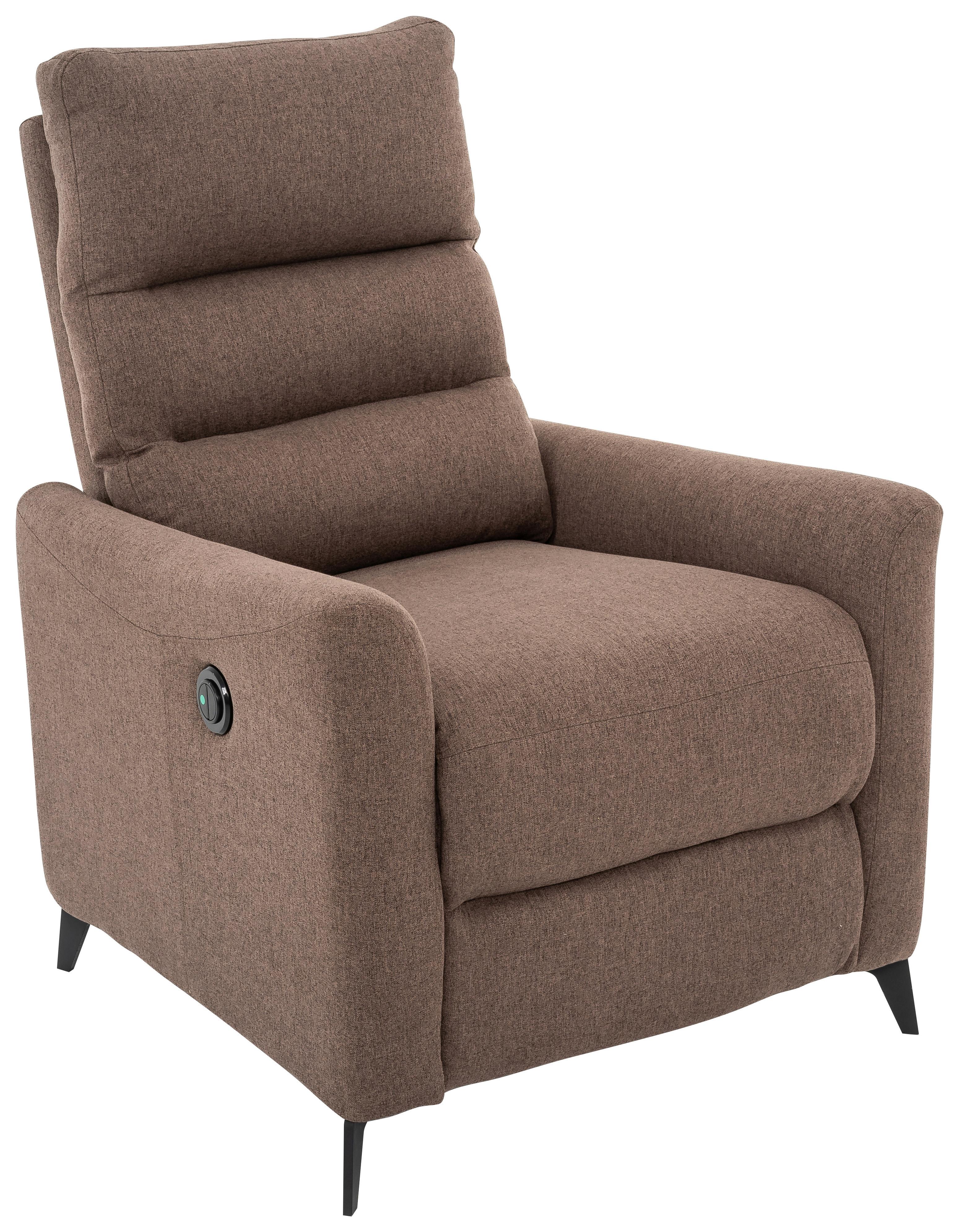 Relaxsessel Solace Braun/Schwarz B: 72 cm - Schwarz/Braun, Design, Textil/Metall (72/100/89cm) - Livetastic