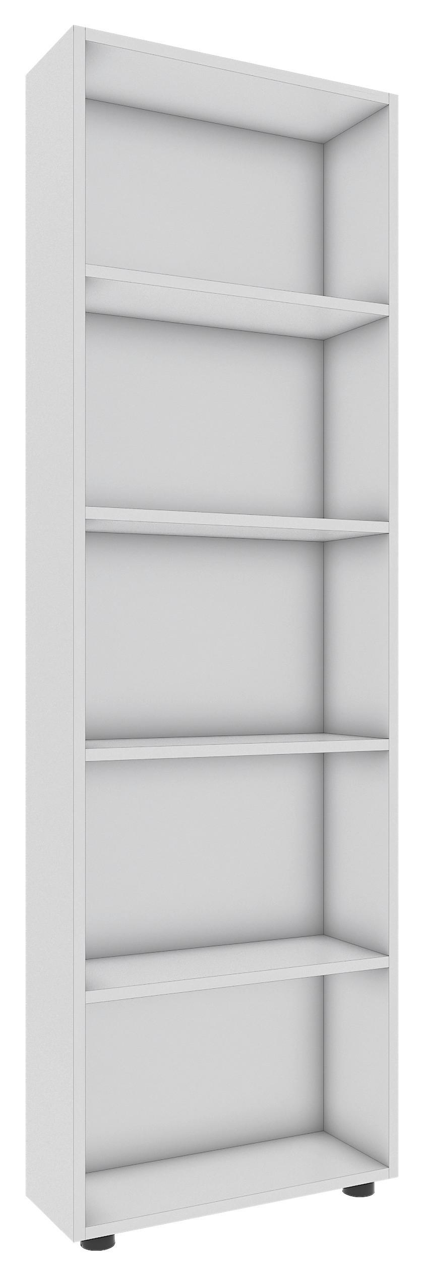 Regal Bulas Weiß B: 56 cm - Schwarz/Weiß, Basics, Holzwerkstoff (56/169/20cm) - MID.YOU