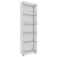 Regal Bulas Weiß B: 56 cm - Schwarz/Weiß, Basics, Holzwerkstoff (56/169/20cm) - MID.YOU