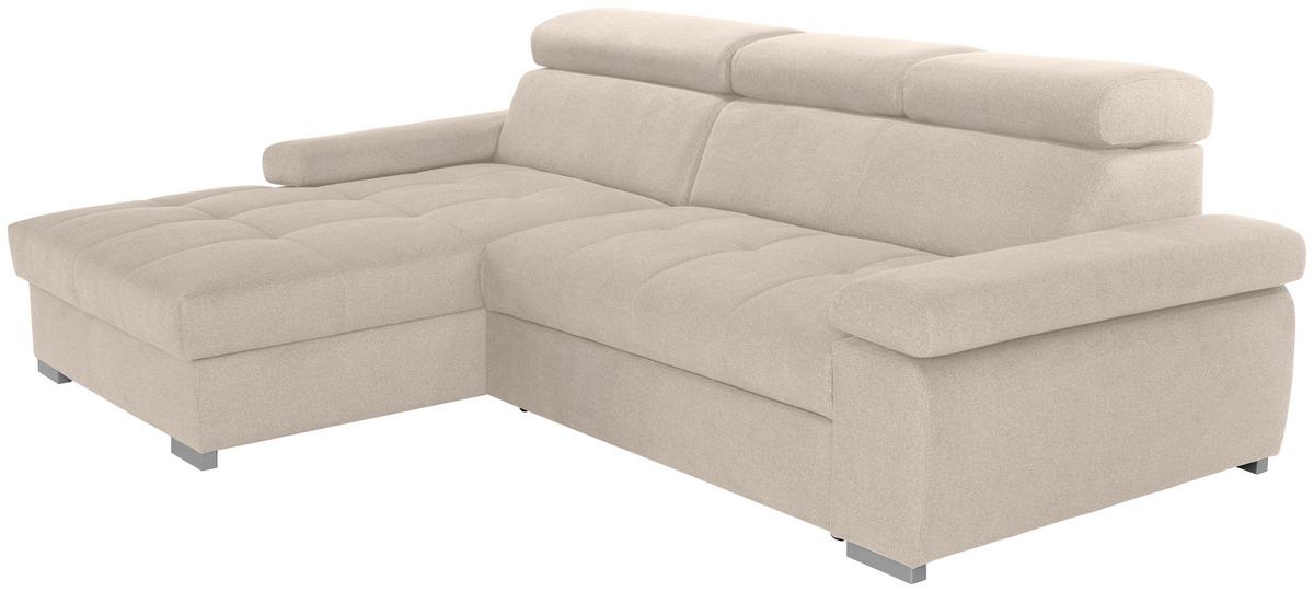 Ecksofa Perry - Beige/Silberfarben, Design, Textil (183/292cm) - Livetastic