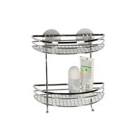Duschregal 2 Ablagen rund 24x25cm Milano - Silberfarben, KONVENTIONELL, Metall (24/25/12cm) - Ondega