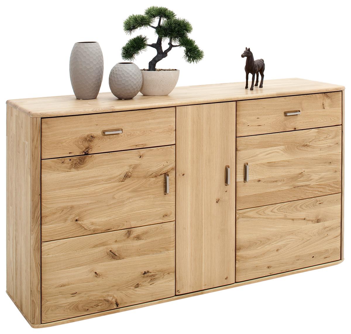 Sideboard Massiv B: 156 cm Ravello Eichefarben - Eichefarben, Design, Holz (156/90/44cm) - Livetastic