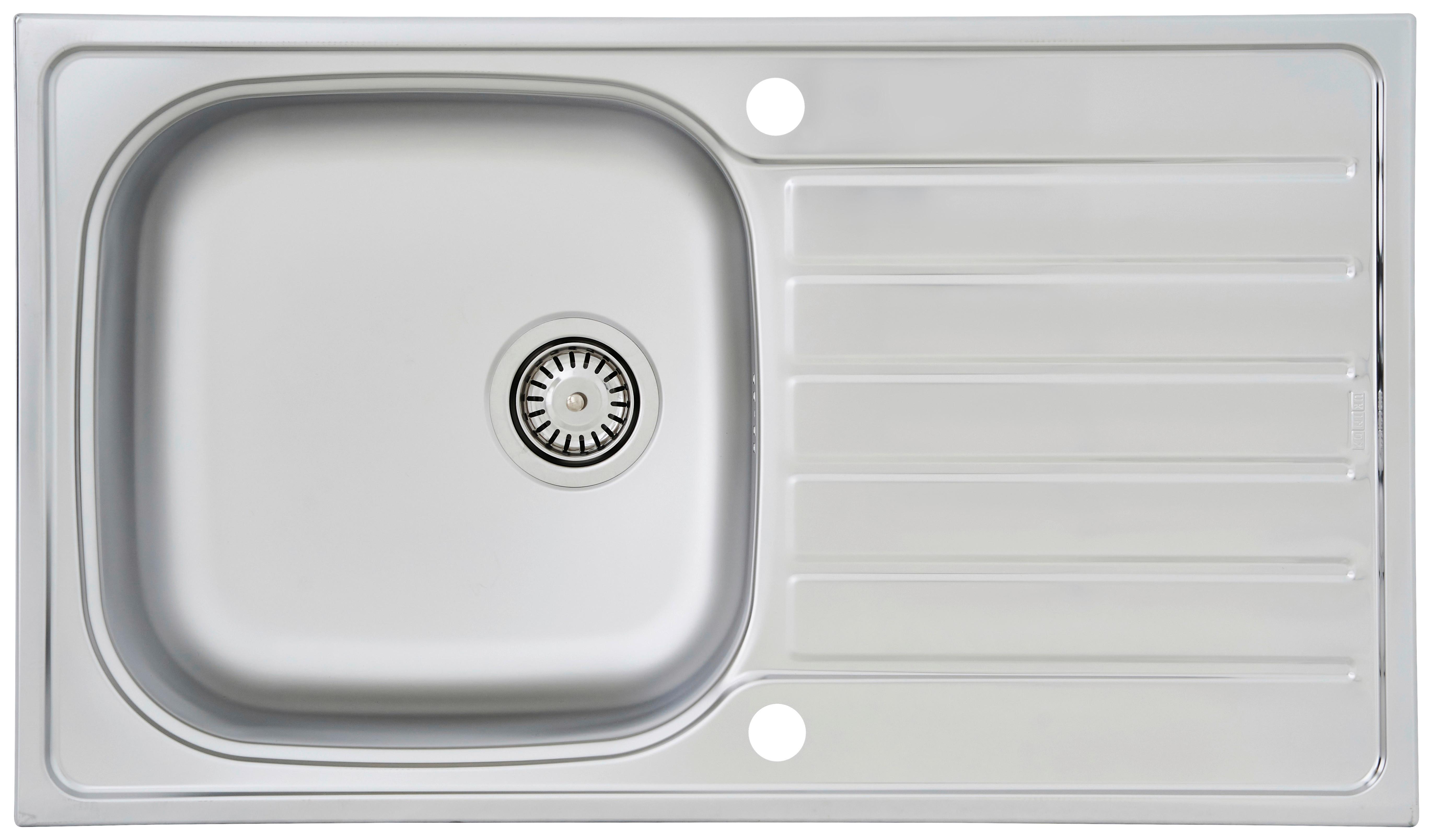 Spüle Respekta Edelstahl Bxt: 86x50 cm - Edelstahlfarben, Trend, Metall (86/17,5/50cm) - Respekta