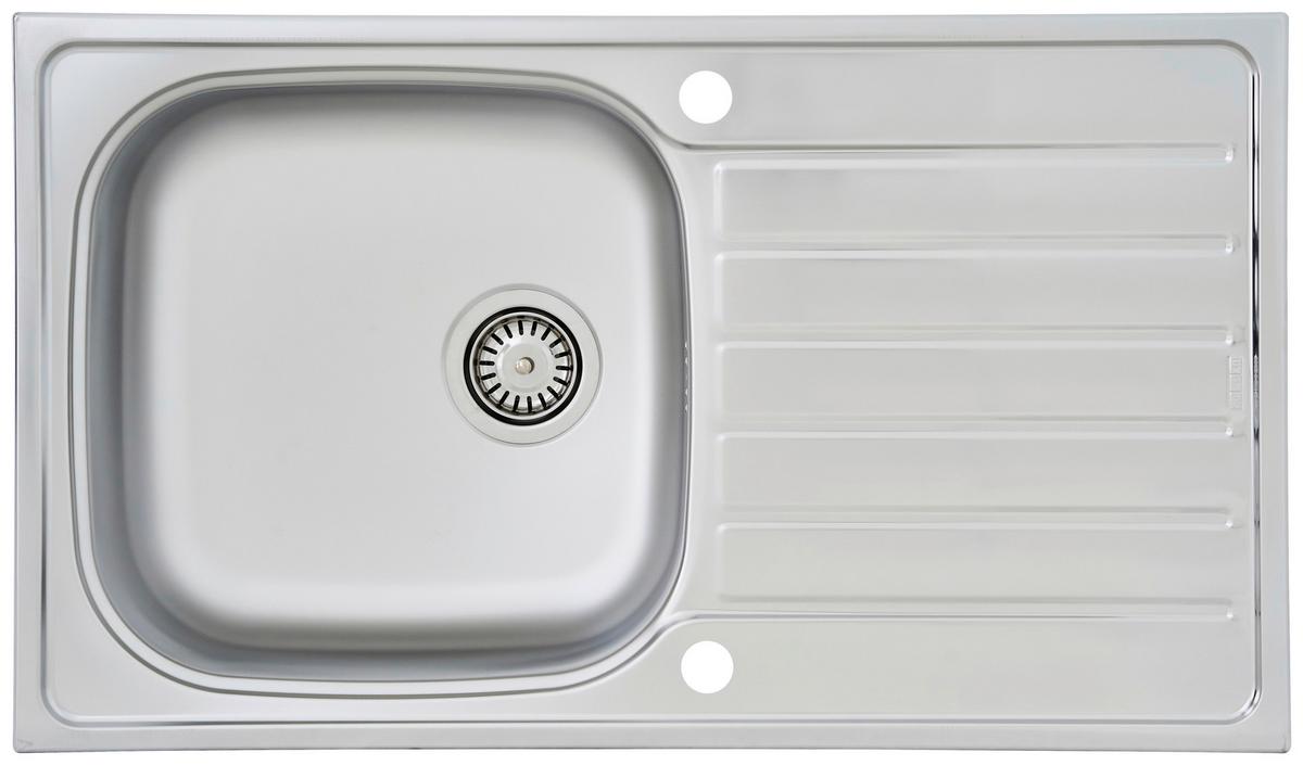 Spüle Respekta Edelstahl Bxt: 86x50 Cm - Edelstahlfarben, Trend, Metall (86/17,5/50cm) - Respekta