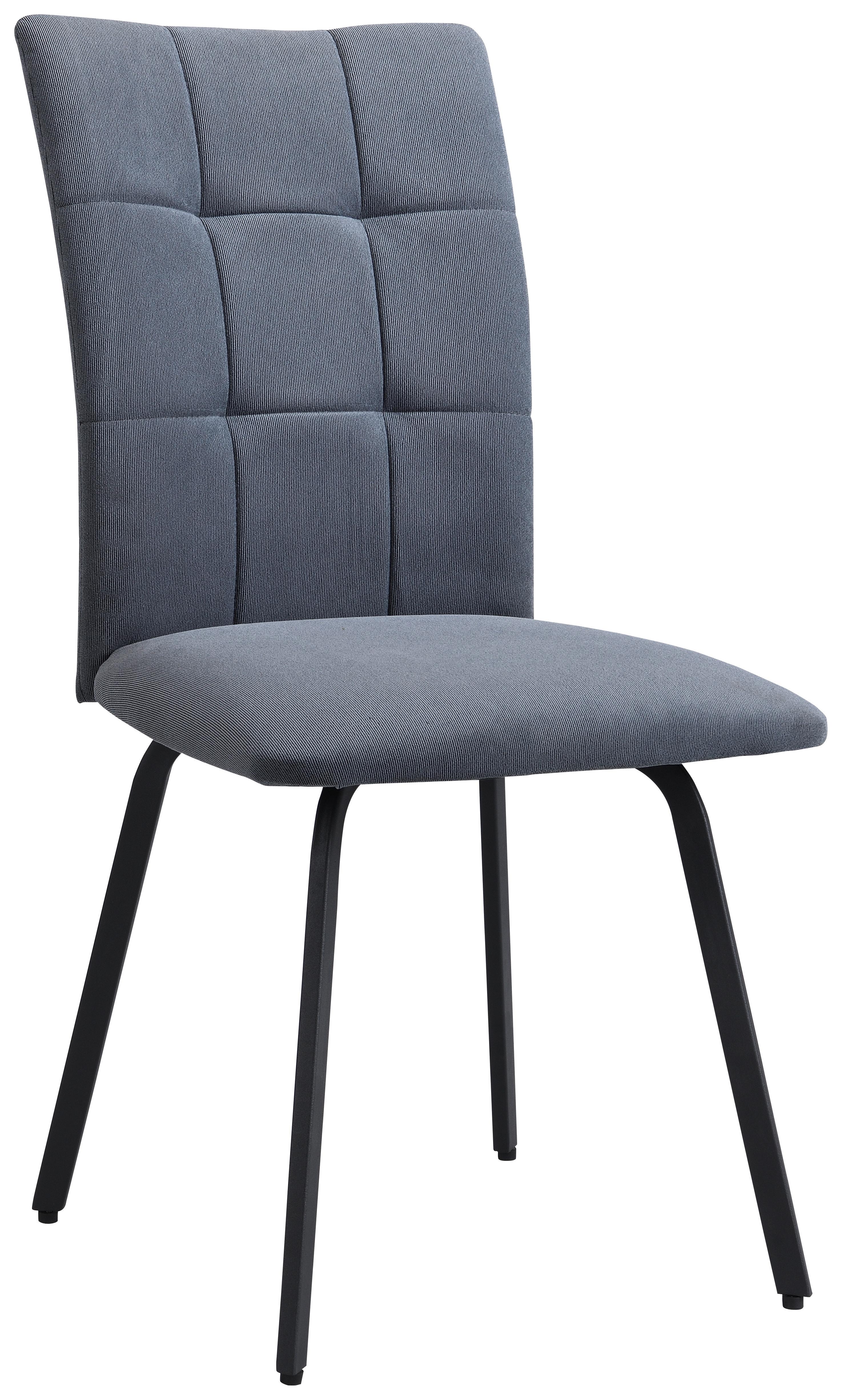 Vierfußstuhl mit grauem Samtbezug online kaufen
