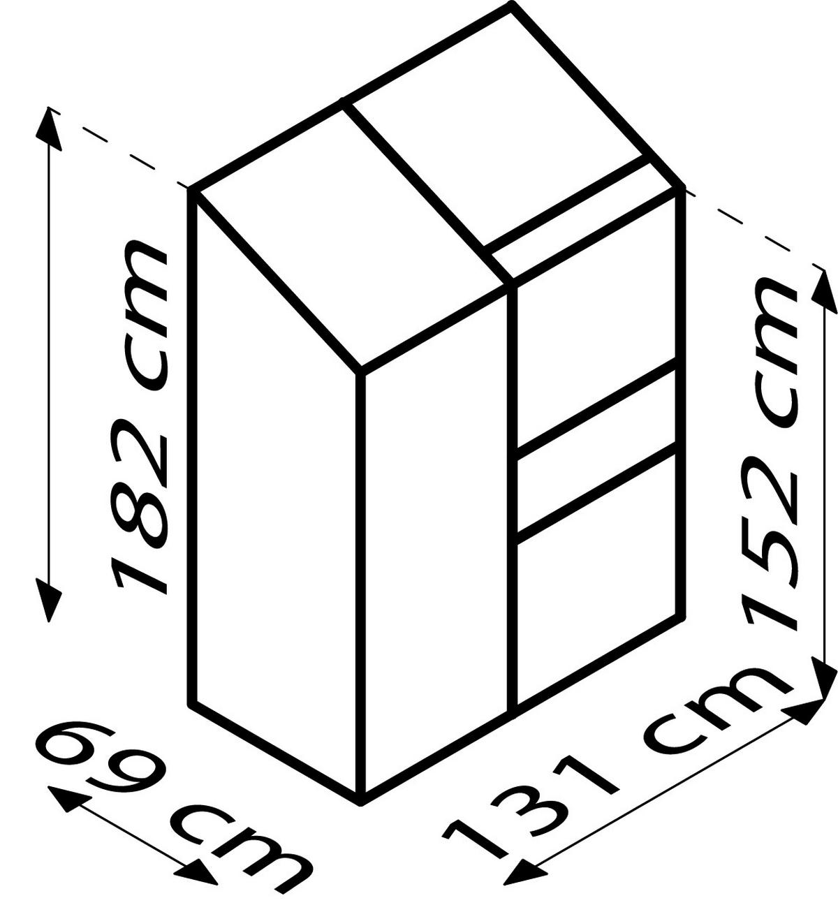 Anlehn-Gewächshausbausatz Ida 900 Esg3mm, Alu - Alufarben, Basics, Metall (130,6/182,3/68,8cm)