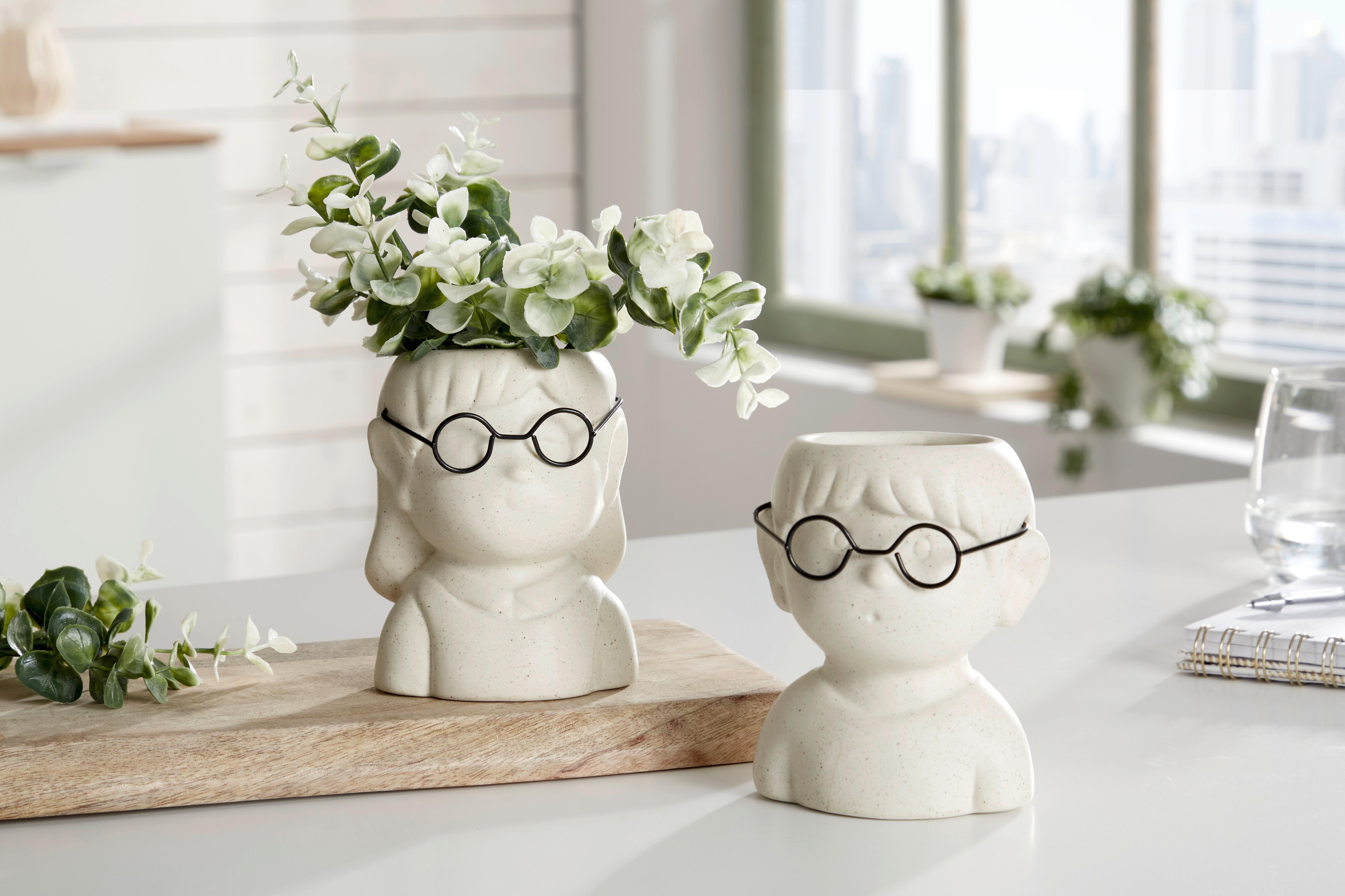 Vase Haviva Keramik Grau/schwarz H: 11,5 Cm - Schwarz/Grau, KONVENTIONELL, Keramik/Metall (9,2/8,5/11,5cm) - Luca Bessoni