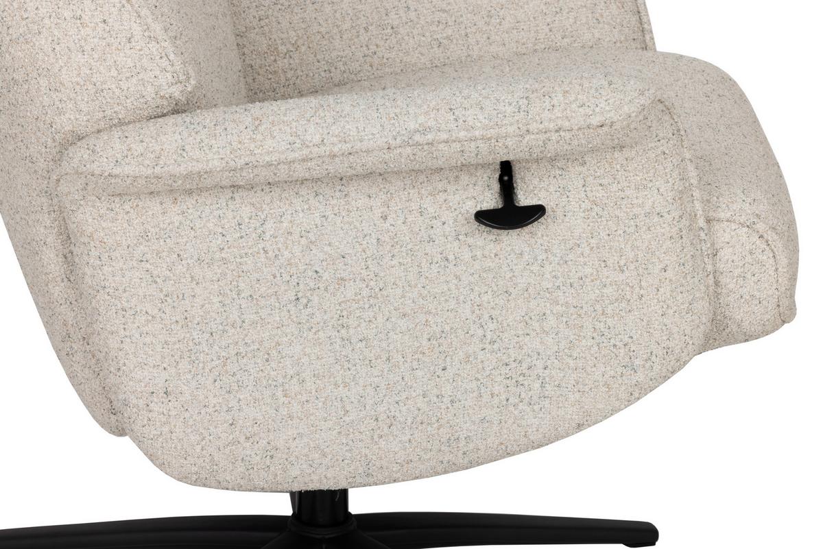 Relaxsesselset Mellow Beige B: 77 cm - Creme/Schwarz, Design, Holz/Textil (77/108/81cm) - Livetastic