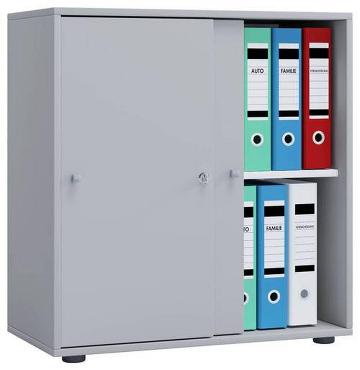 Aktenschrank Lona L Grau B: 70 Cm - Grau, Basics, Holzwerkstoff (70/74/37cm) - MID.YOU