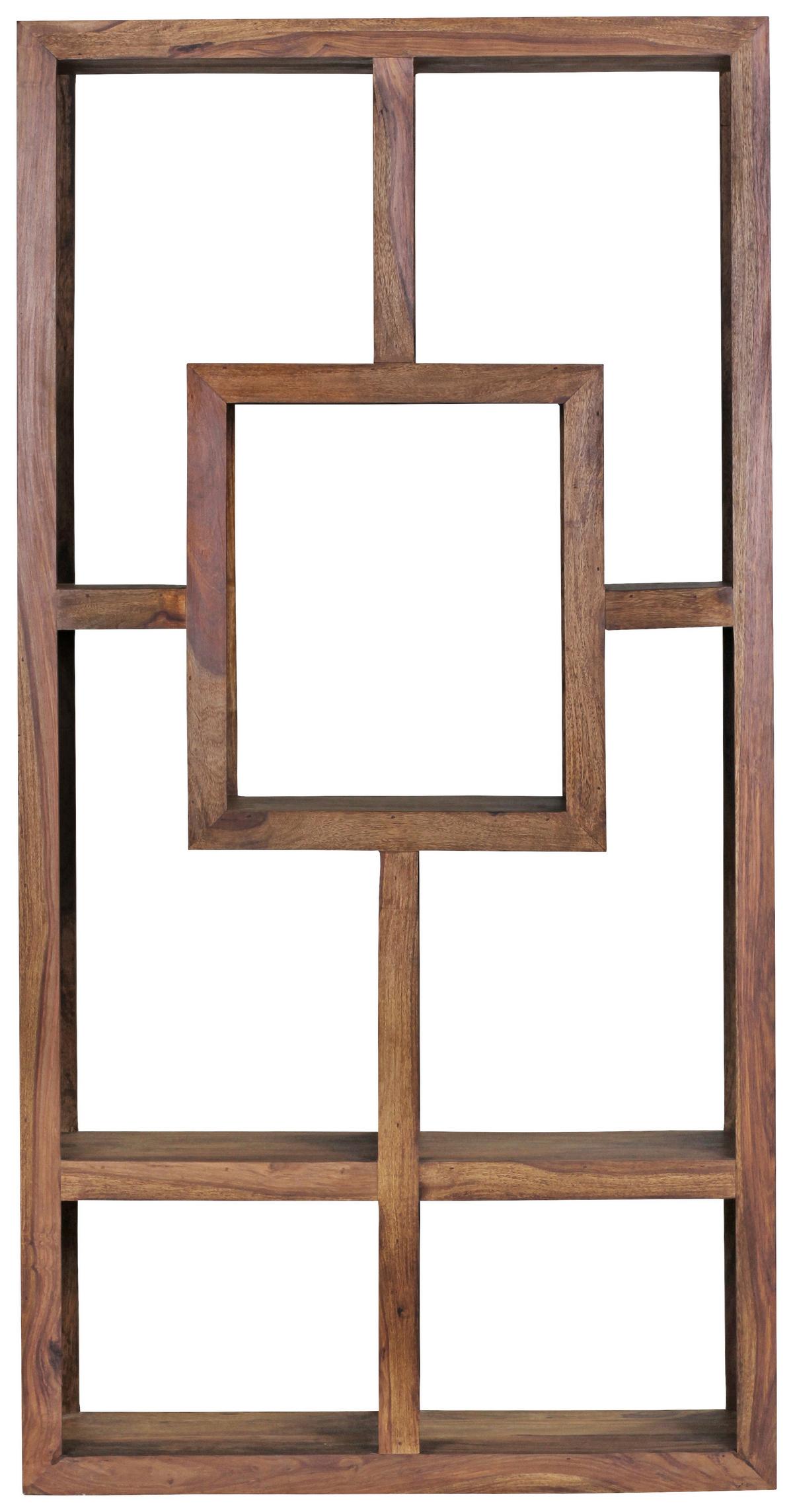 Nástenný regál masív sheesham - farba indického palisandra, Design, drevo (90/180/35cm) - MID.YOU