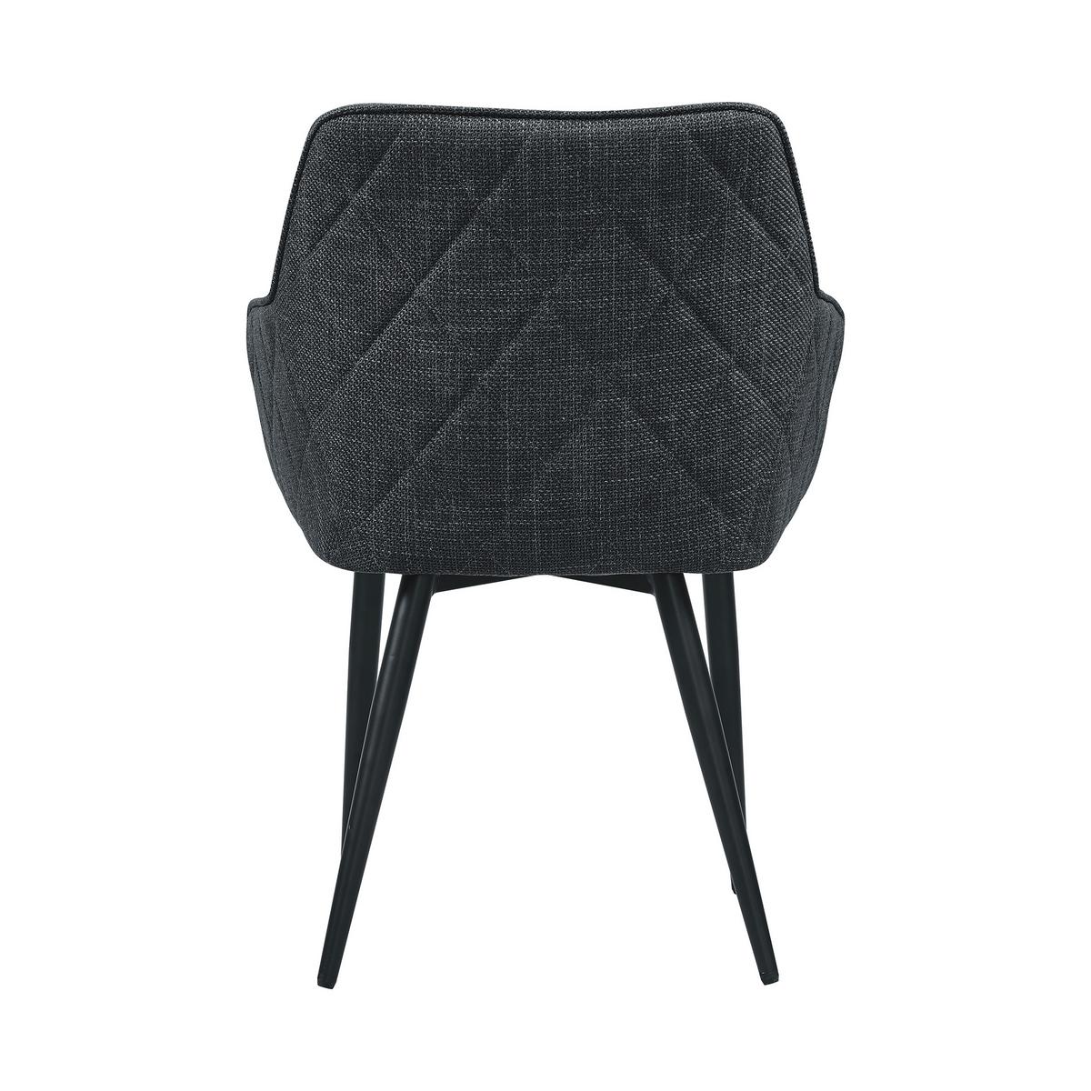 Armlehnstuhl Anthrazit B: 61cm - Anthrazit/Schwarz, MODERN, Textil/Metall (61/85/60cm) - Livetastic