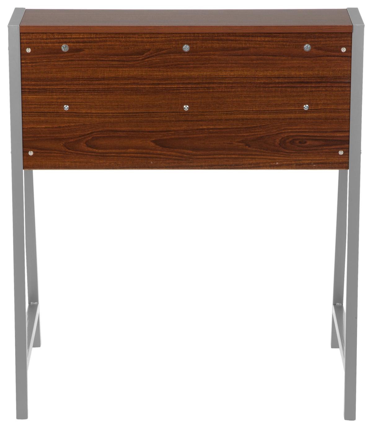 Schreibtisch Dumont Silberfarben/Wallnussfarben - Silberfarben/Walnussfarben, MODERN, Holzwerkstoff/Metall (78/89/51cm) - MID.YOU