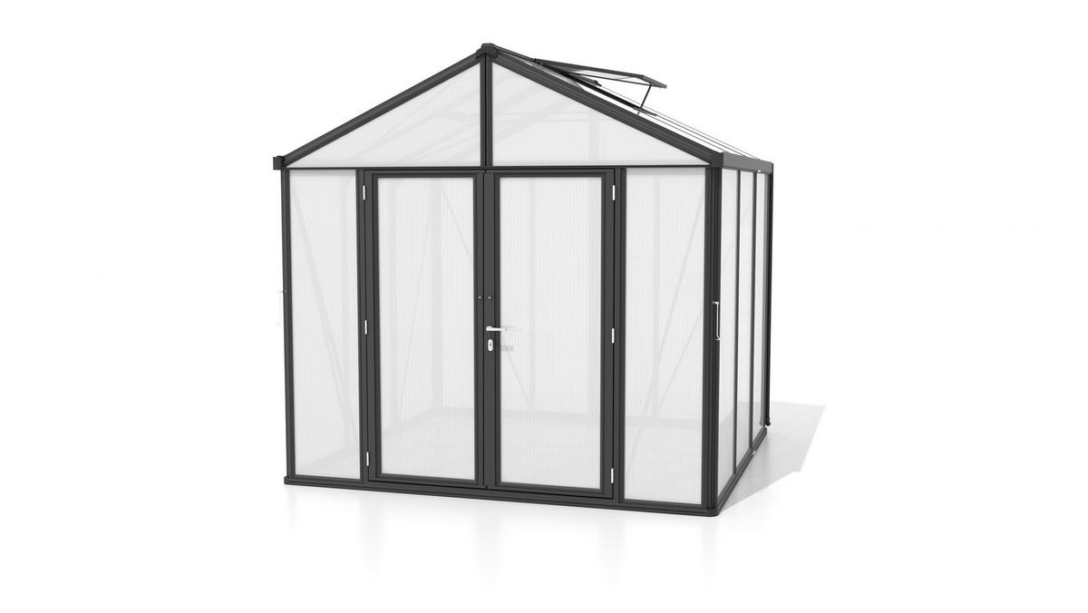 Gewächshausbausatz Zeus Comfort 6200 16mm Hkp - Schwarz, Basics, Kunststoff/Metall (258,4/250,4/242cm)