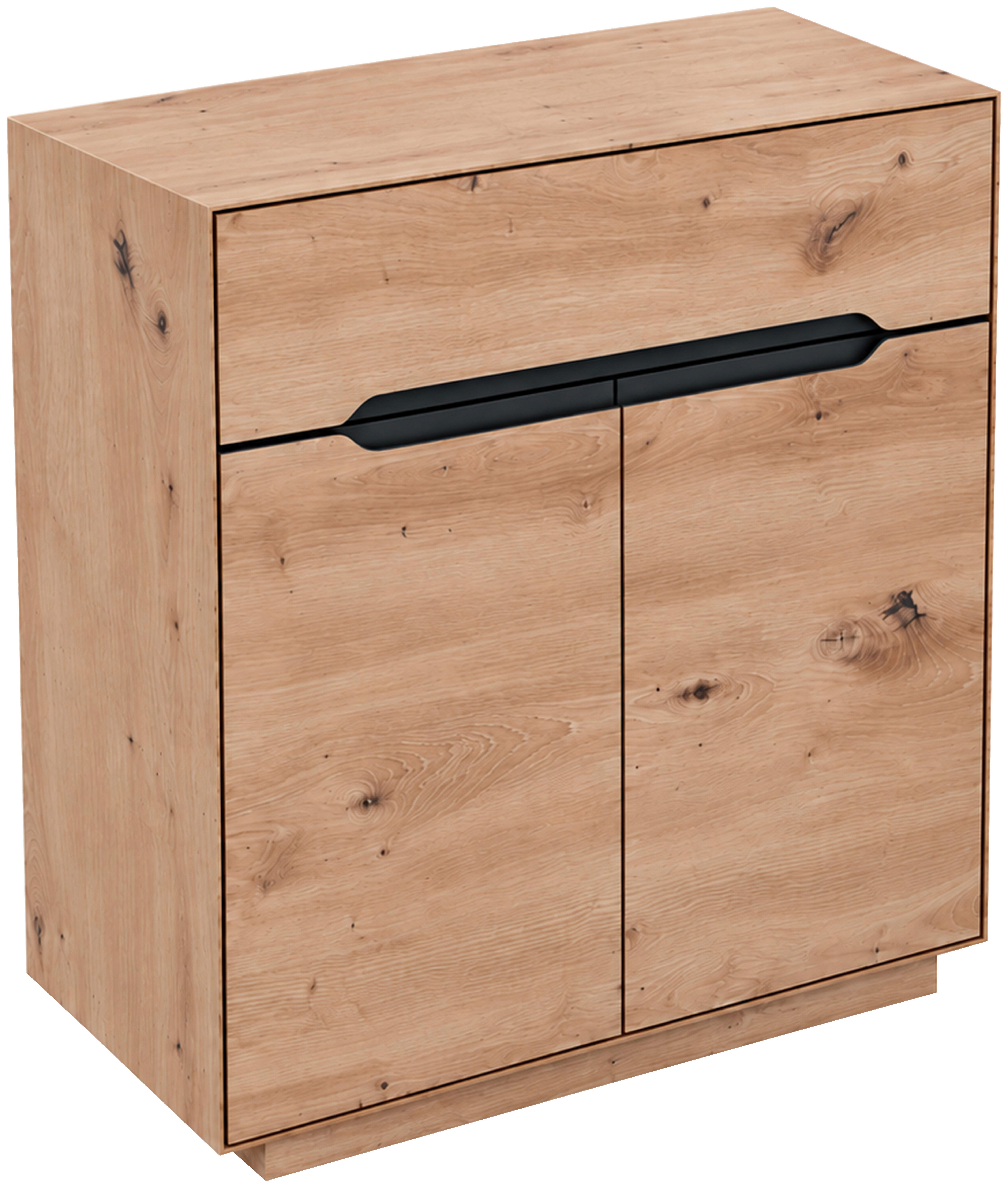 Kommode Meran Anthrazit/Eiche B: 80 cm - Anthrazit/Eiche Artisan, Trend, Holzwerkstoff (80/90/37,5cm)