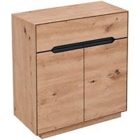Kommode Meran Anthrazit/Eiche B: 80 cm - Anthrazit/Eiche Artisan, Trend, Holzwerkstoff (80/90/37,5cm)