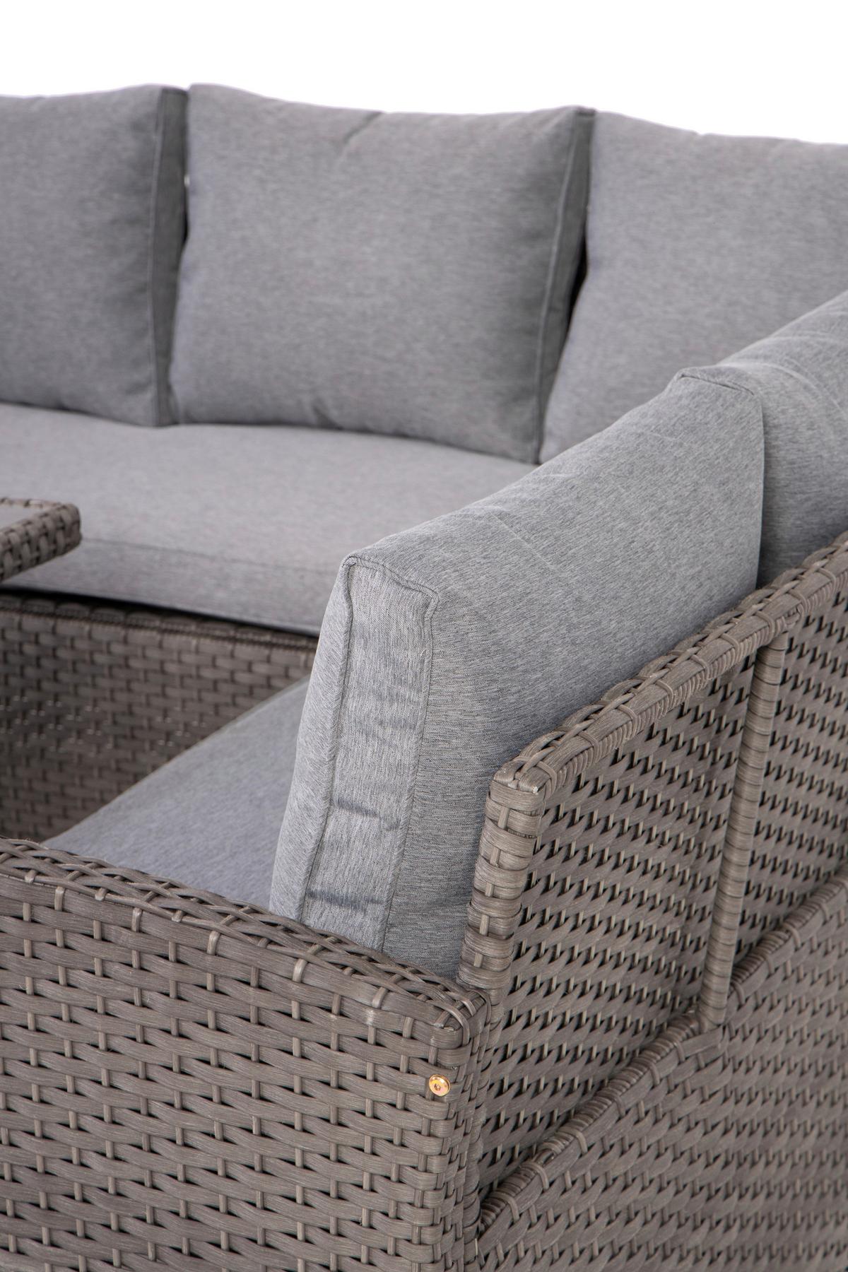 Lounge Garnitúra Vipora Jobbos - szürke, Modern, műanyag/textil (234/178cm) - Ondega