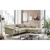 Ecksofa Mit Schlaffunktion Teresa Beige 232x293 Cm - Chromfarben/Beige, Design, Textil (232/293cm) - Livetastic