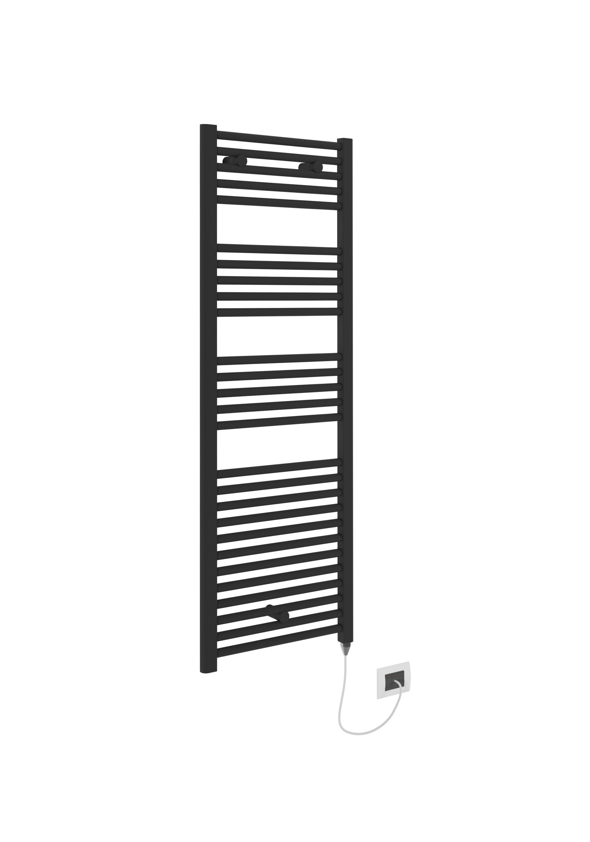 Handtuchtrockner E Innsbruck Schwarz 48/137,5cm - Schwarz, Basics, Metall (48/137,5cm) - Sanotechnik