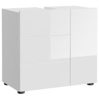 Waschbeckenunterschrank Vira B: 60 Cm, Korpus: Weiß - Weiß Hochglanz/Schwarz, MODERN, Holzwerkstoff (60/56/34cm) - MID.YOU