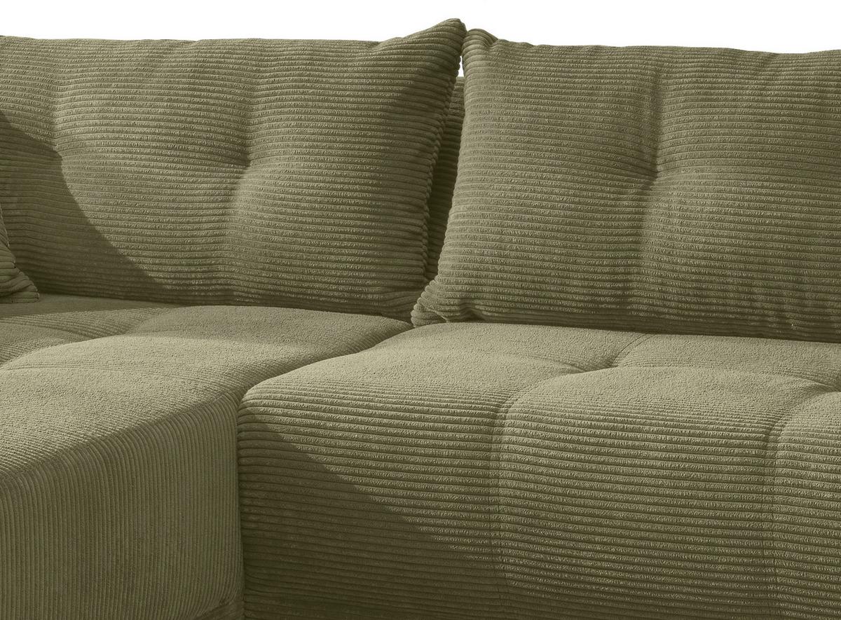 Ecksofa Restato Olivgrün S: 177x246 cm - Schwarz/Olivgrün, MODERN, Holz/Textil (177/246cm) - MID.YOU