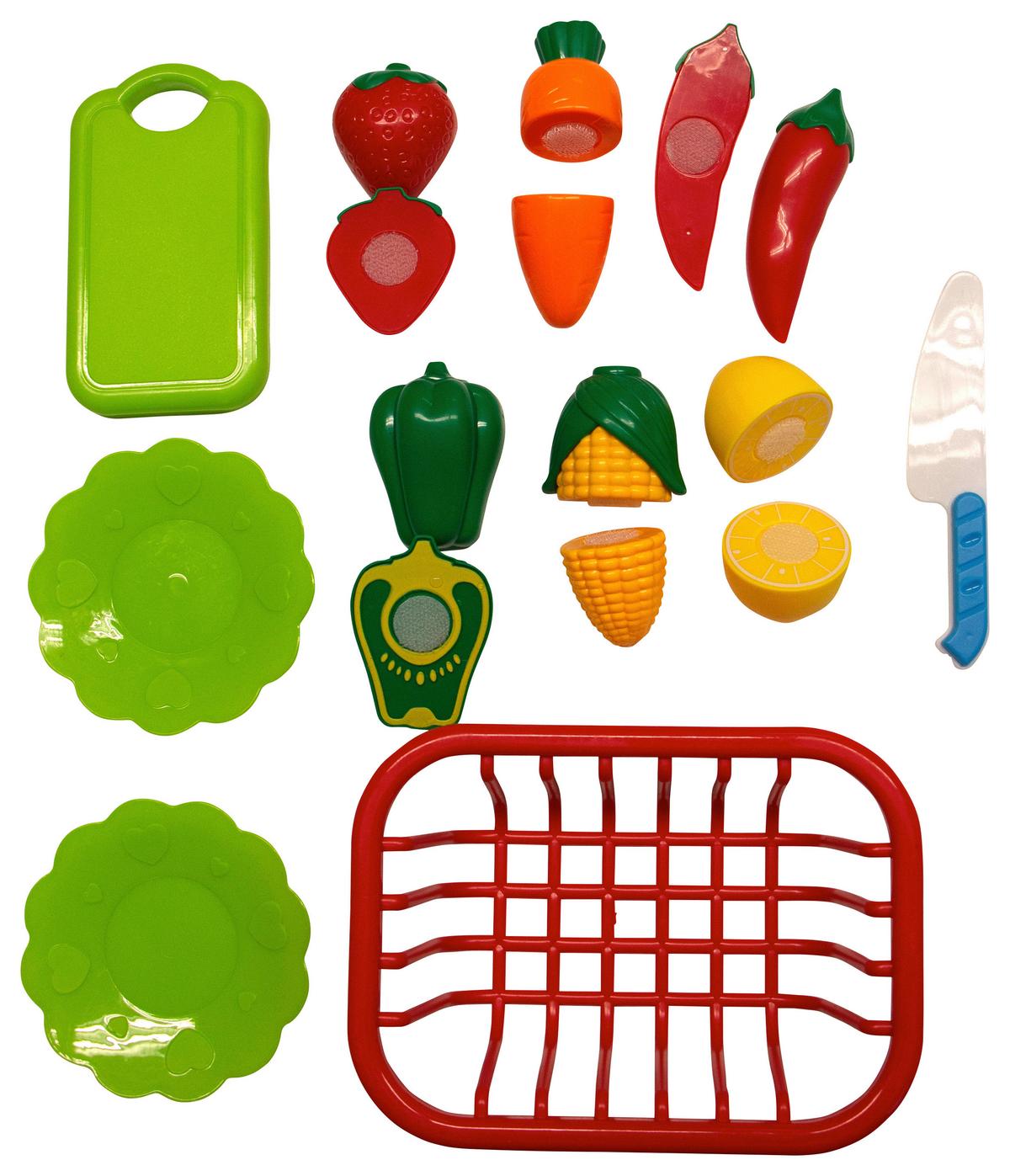 Kinderküchenspüle Mit Zubehör Blau, Weiß, B/h/t: 40x30x26cm - Blau/Weiß, KONVENTIONELL, Kunststoff (40/30/26cm) - Ambia Garden