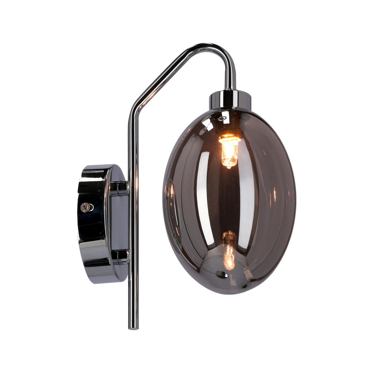 Wandleuchte 50401225 Lukka - Chromfarben/Edelstahlfarben, Design, Glas/Metall (17/10/25cm)