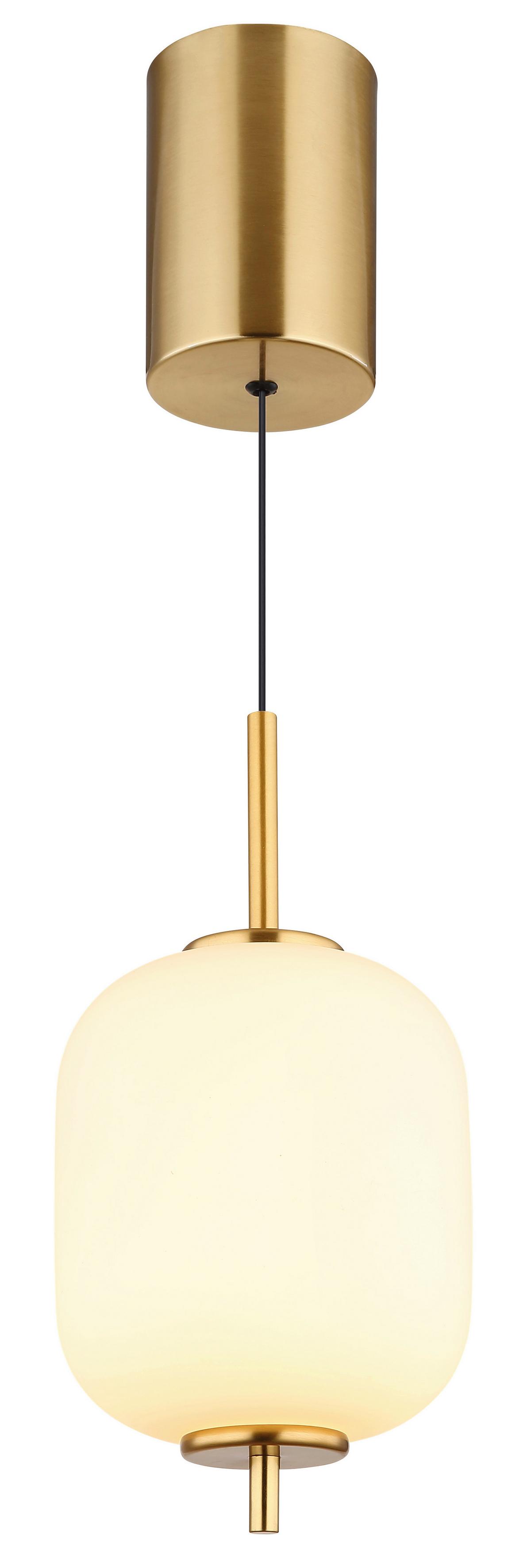 LED-Hängeleuchte 15217h - Messingfarben/Opal, KONVENTIONELL, Glas/Kunststoff (13,5/220cm) - Globo