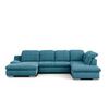Wohnlandschaft Isona Blau Chenille - Chromfarben/Blau, Design, Textil (165/353/212cm) - Livetastic