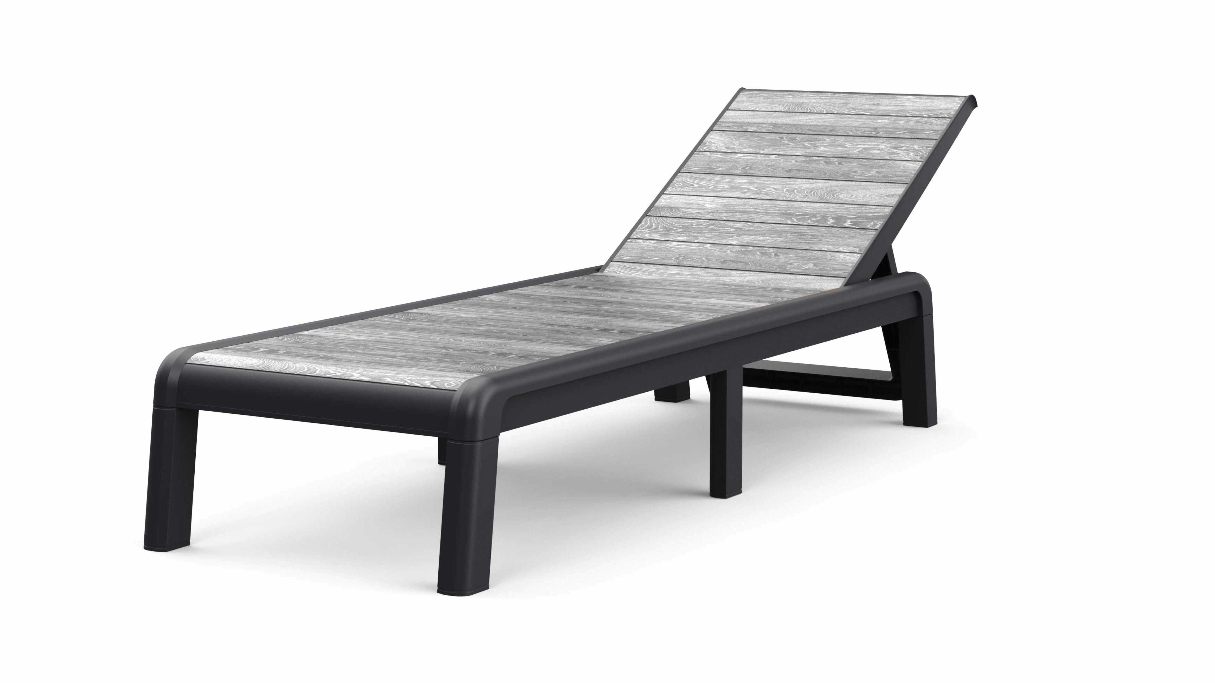 DECO PORTO so 4 polohami, skladacie - grafitová/farba vlašského orecha, Design, plast (58/34,5/191,5cm)