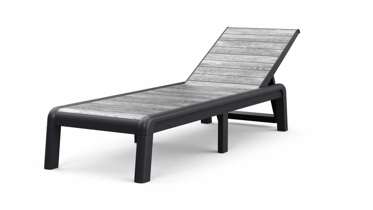 DECO PORTO so 4 polohami, skladacie - grafitová/farba vlašského orecha, Design, plast (58/34,5/191,5cm)