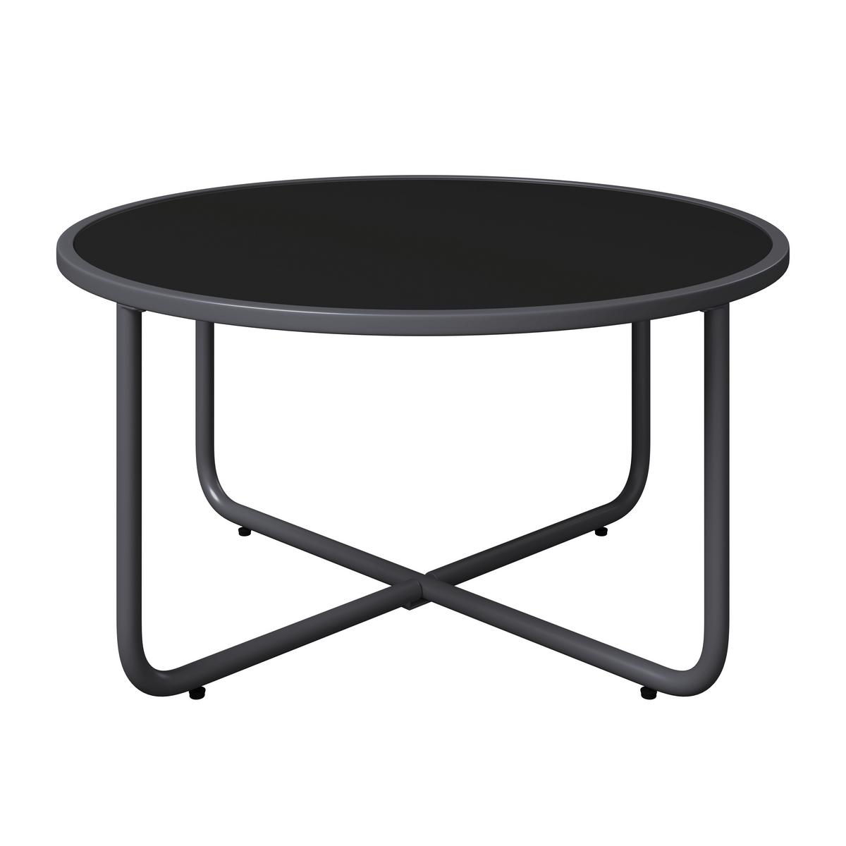 Loungegarnitur Bastia - Schwarz/Grau, MODERN, Glas/Holz (135/263cm) - Beldano