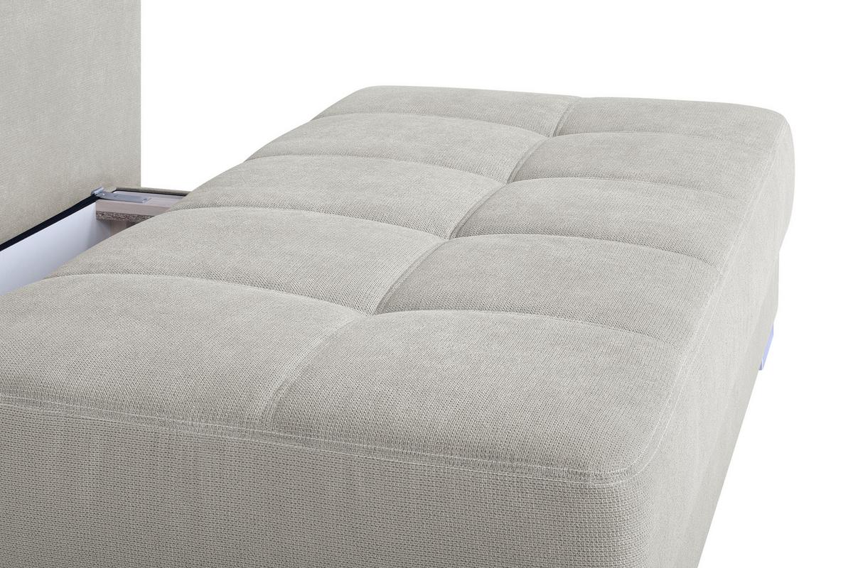 Schlafsofa mit Bettkasten Ben Creme - Chromfarben/Creme, Design, Holzwerkstoff/Textil (200/90/110cm) - P & B