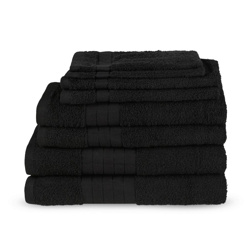 Handtuch Cotton Baumwolle 500 g/M2 Schwarz 8--Teilig.
