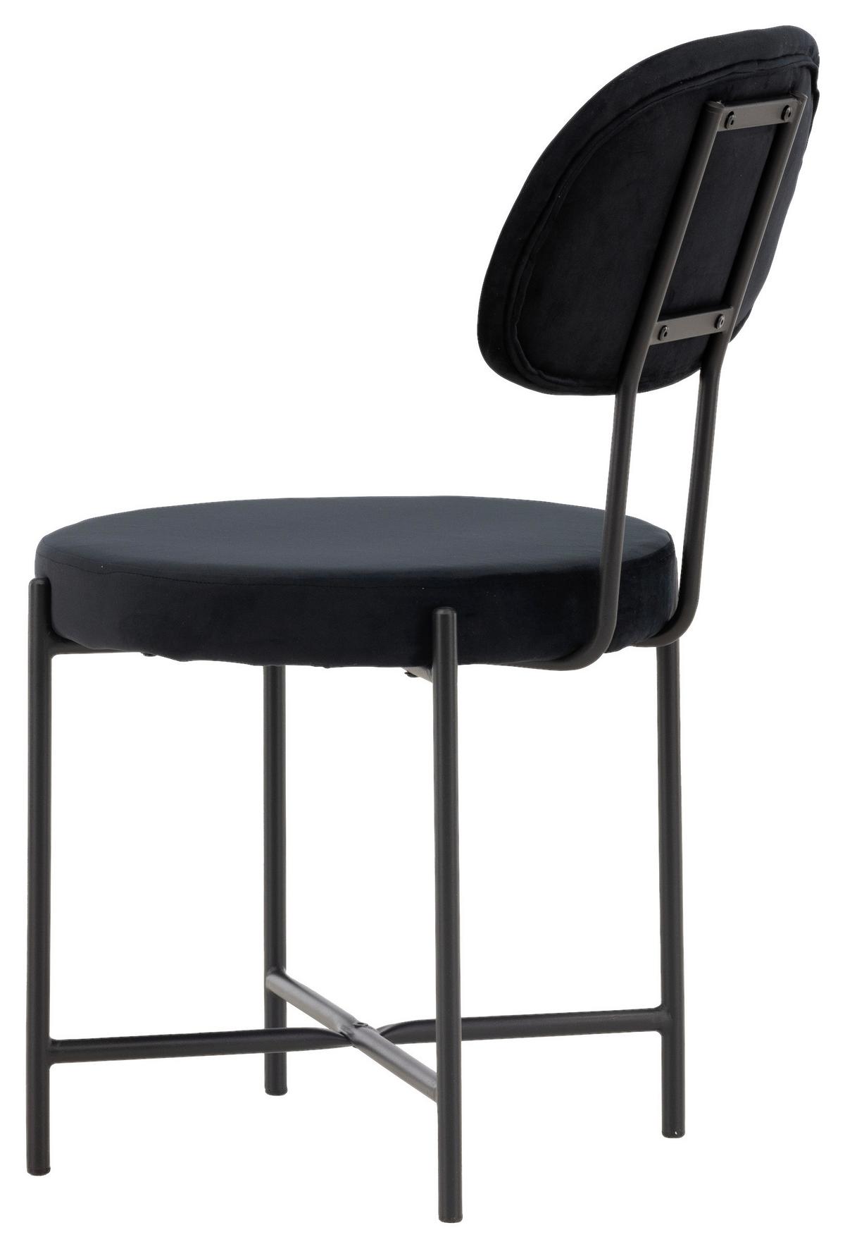 Stuhl-Set Stella - Schwarz, Design, Textil/Metall (50/89/60cm) - Livetastic