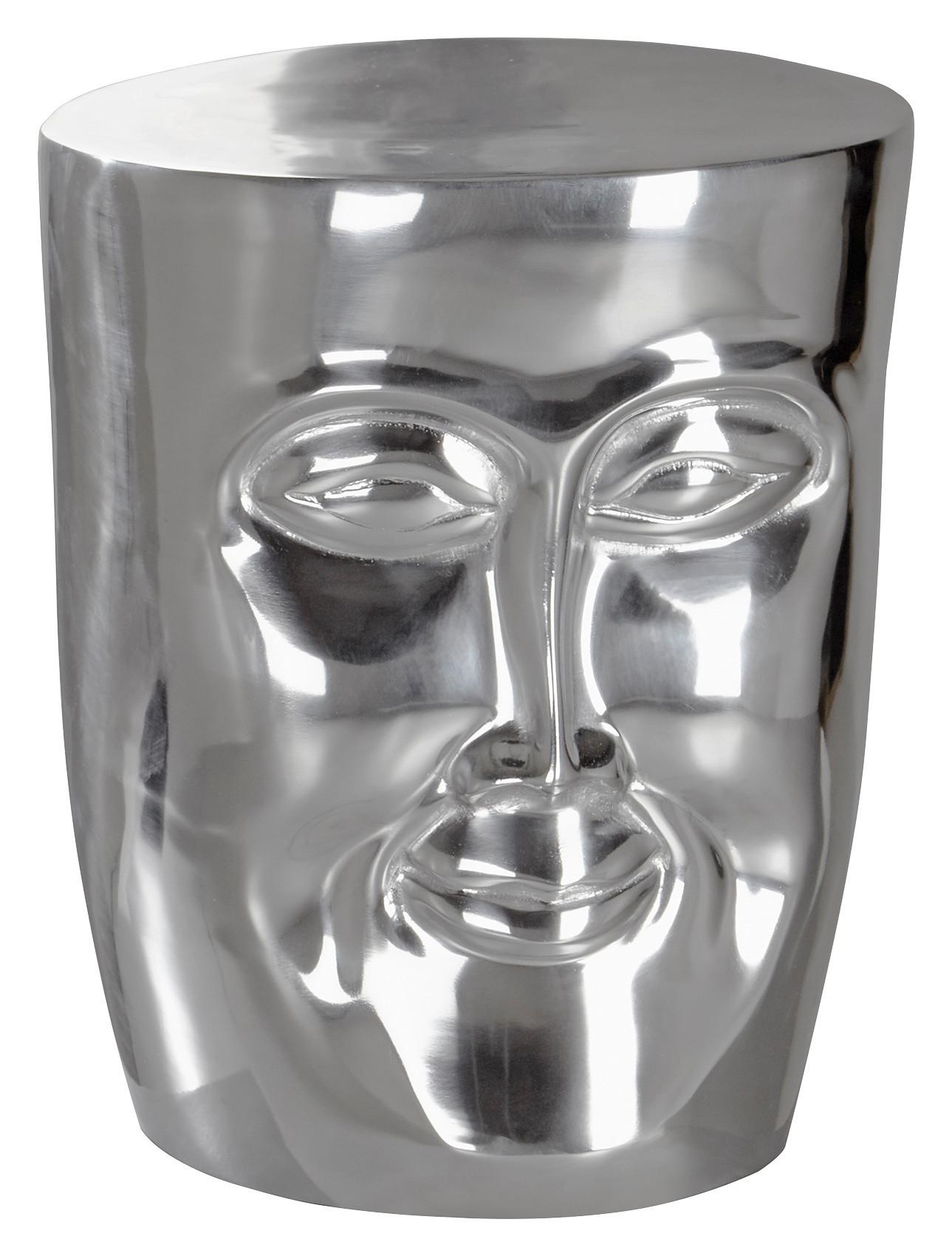 Odkládací Stolek Face Stříbrný - barvy stříbra, Lifestyle, kov (35/32,5/39cm) - MID.YOU