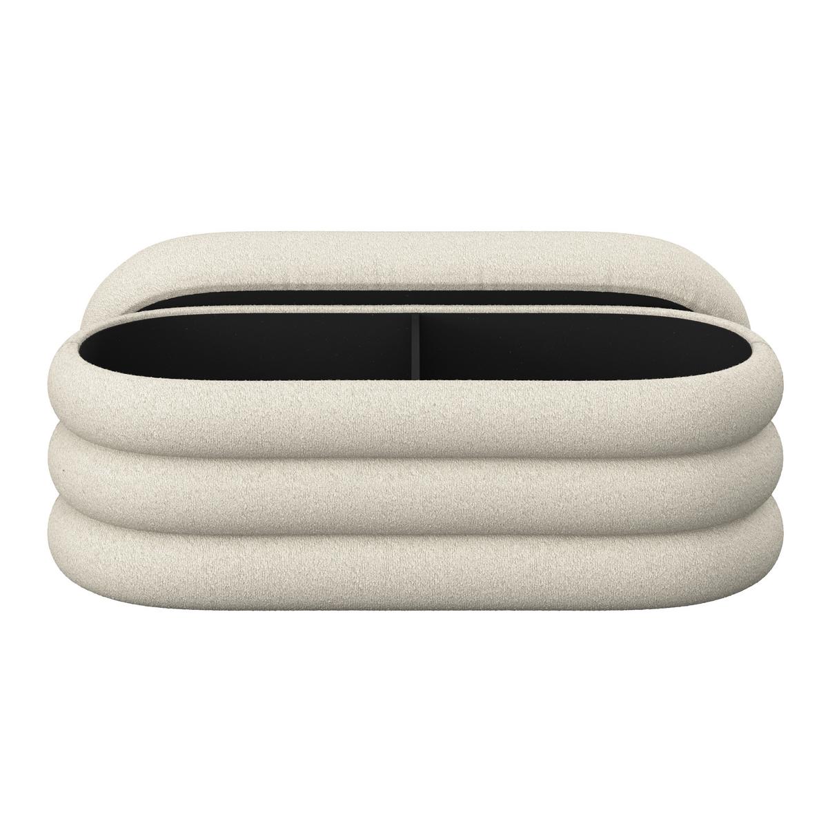 Taburetová lavice LORENA polstrovaná, béžová - béžová, Moderní, dřevo/textil (110/47/45cm) - Bessagi Home